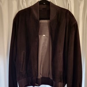 Brown suade coach bomber jacket